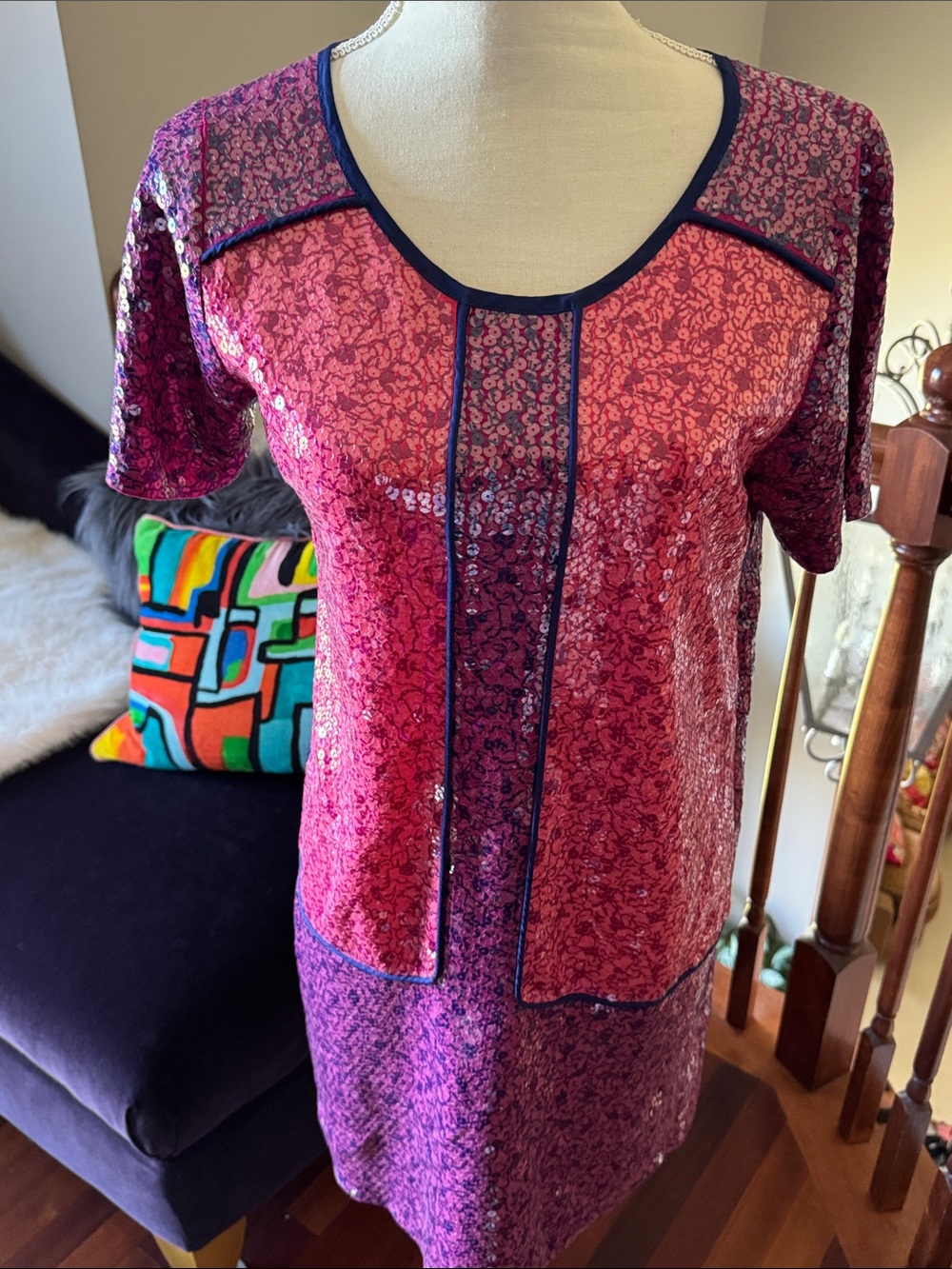 Marc By Marc Jacobs Pink and Purple Floral Short Sleeve Dress